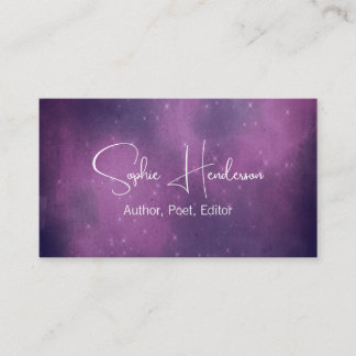 Elegant Lila Starry Author Networking Visitkort