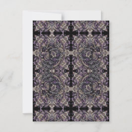 Elegant lila svart batik-kornungsplattor med kråkm vykort