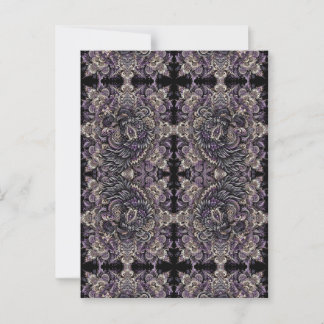 Elegant lila svart batik-kornungsplattor med kråkm vykort