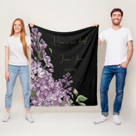 Elegant lila syren botanisk blomstermjuk fleece 