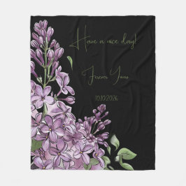 Elegant lila syren botanisk blomstermjuk fleece