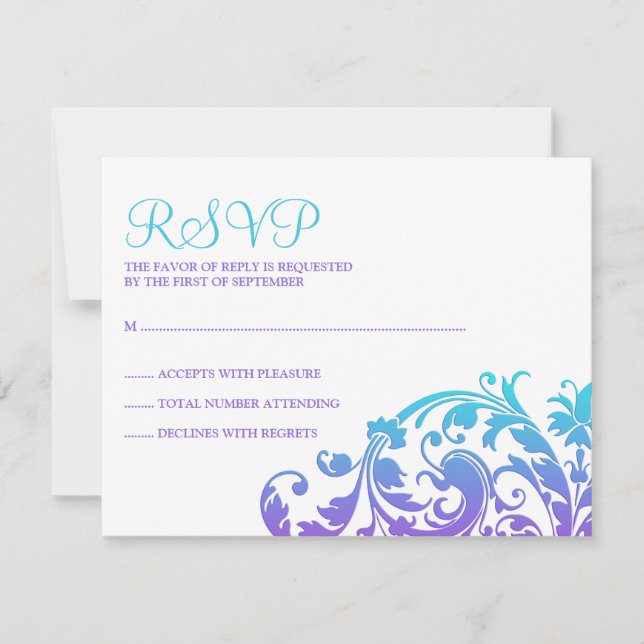 Elegant Lila Teal Flourish Bat mitzvah OSA (Framsida)