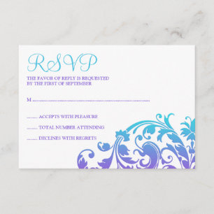 Elegant Lila Teal Flourish Bat mitzvah OSA Kort