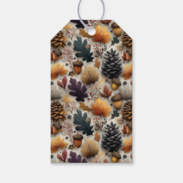 Elegant Lila Teal Pinecones Acorns Presentetikett