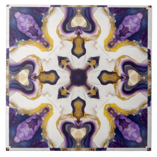 Elegant Lila Tile Kaleidoscope Kakelplatta