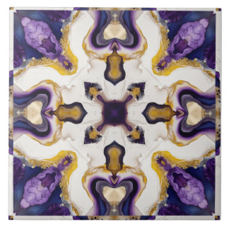Elegant Lila Tile Kaleidoscope Kakelplatta