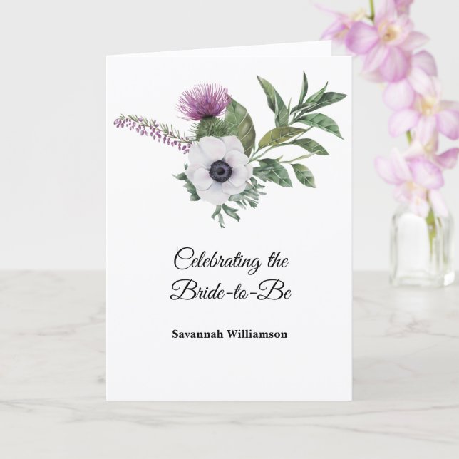 Elegant lila tistel blommande bröllopsdusch kort (Orkide)