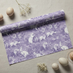Elegant lila Toile de Jouy kanin påsk Presentpapper