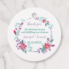 Elegant Lila Träd Löv Personligt bröllp Gåvor Etiketter
