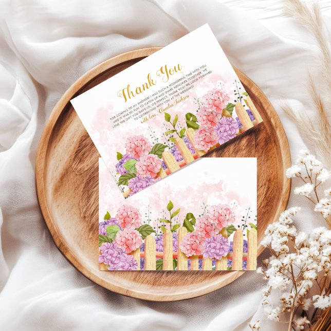 Elegant Lila Trädgårds Blommig Fresh Bröllopsdusch Tack Kort (Skapare uppladdad)