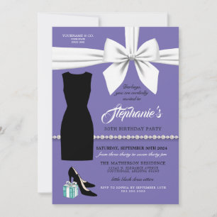 Elegant Lila Trendig Tiffany Birthday-inbjudan Inbjudningar