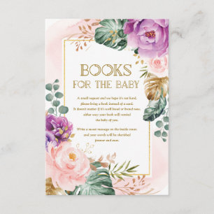 Elegant Lila Tropical Blommigt Bok begäran Tilläggskort