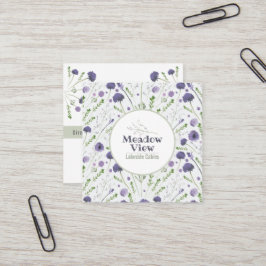 Elegant Lila VattenfärgsBlommönster Fyrkantigt Visitkort