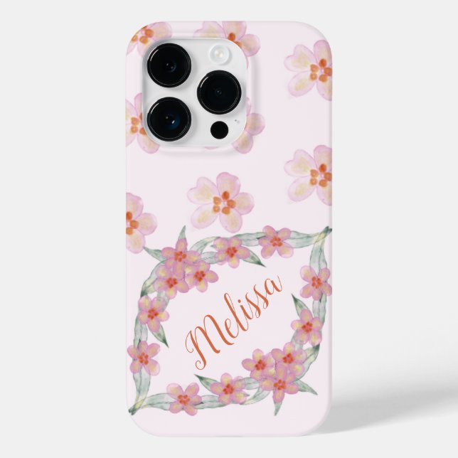 Elegant Lila Vattenfärgsblommor Anpassa namn (Baksida)