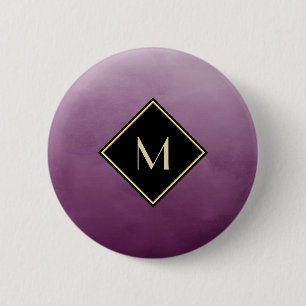 Elegant Lila vid borstat med enkelt Guld Monogram Knapp