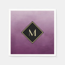 Elegant Lila vid borstat med enkelt Guld Monogram