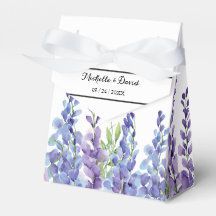 Elegant Lila Violet Blommigts Wedor Favor Box