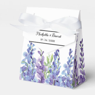 Elegant Lila Violet Blommigts Wedor Favor Box Presentaskar