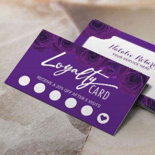Elegant Lila Violet Flowers Beauty Salon Loyalty Lojalitetskort