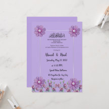Elegant lila violett blomsterbröllop med pärlor