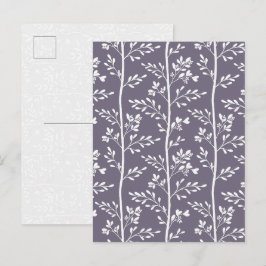Elegant lila violett blomsterkonst vykort