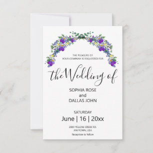 Elegant lila violetta lavender eucalyptus Bröllop Inbjudningar