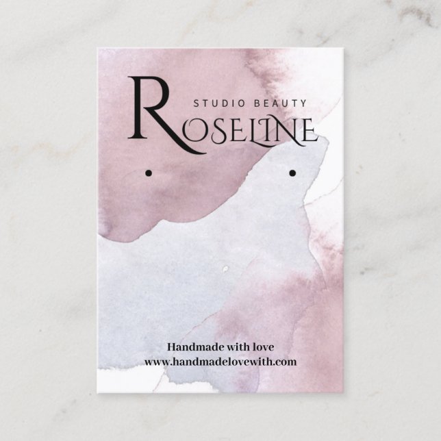 Elegant Lila Visning för vattenfärgsavläsning Visitkort (Framsida)