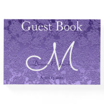 Elegant lila vit bröllopsmonogram