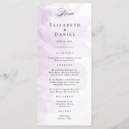 Elegant Lila Watercolor Bröllop Menu Meny