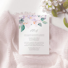 Elegant Lila Watercolor Flowers & Greenery Tilläggskort