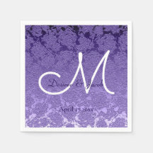 Elegant Lila White Bröllop Monogram