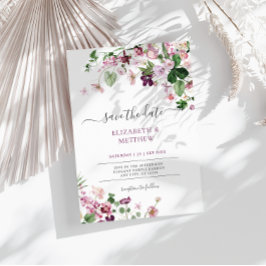 Elegant Lila Wildblommor Bröllop Inbjudningar