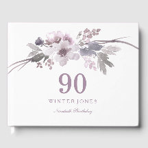 Elegant Lila Winter Blommigt 90:e födelsedagsfest