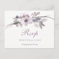 Elegant Lila Winter Blommigt Förlovningsfest OSA