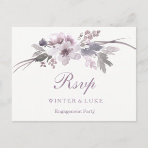 Elegant Lila Winter Blommigt Förlovningsfest OSA Vykort