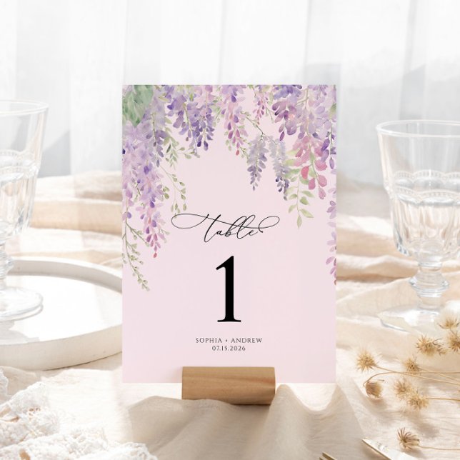 Elegant Lila Wisteria Flowers Bordsnummer 1 (Skapare uppladdad)