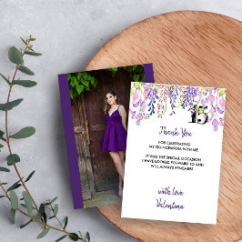 Elegant Lila Wisteria Quinceanera Photo Tack Kort