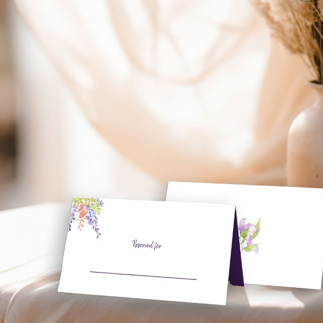 Elegant Lila Wisteria Reserved Seed Placeringskort (Dinner Place Cards from my Purple Wisteria Quinceanera Collection)