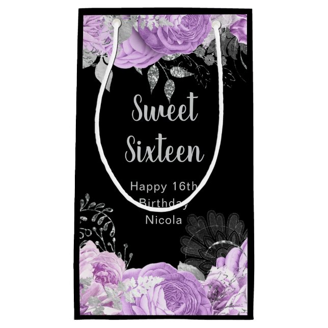 Elegant Lilac and Silver Flowers Sweet Sixteen (Framsidan)
