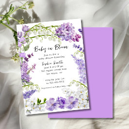 Elegant Lilac Blommigt Baby in Bloom Baby Shower Inbjudningar
