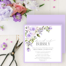 Elegant Lilac Blommigt Brunch & Bubly Möhippa Inbjudningar