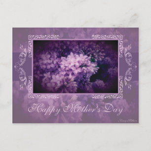 Elegant Lilac Blommigt "Mors dag" Vykort