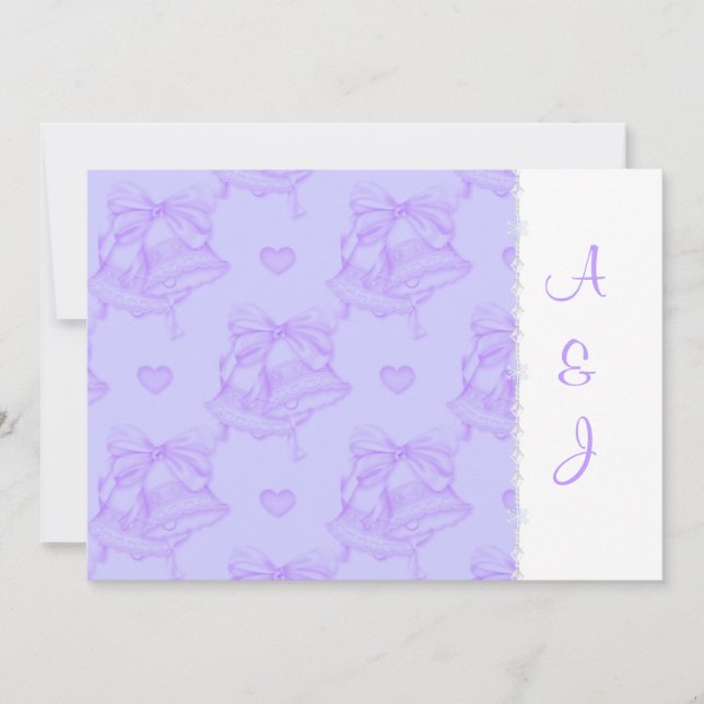 ELEGANT LILAC BRÖLLOP KLOCKOR INBJUDAN (Framsida)
