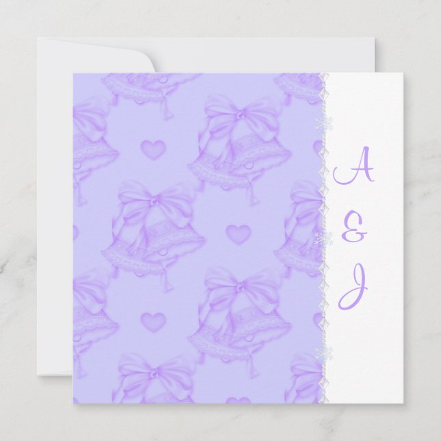 ELEGANT LILAC BRÖLLOP KLOCKOR INBJUDS INBJUDNINGAR (Framsida)