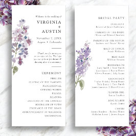 Elegant Lilac Bröllop Program