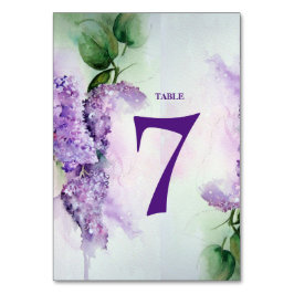 Elegant Lilac Flowers Bröllop Bordsnummer