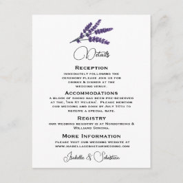 Elegant Lilac Flowers Bröllop Tilläggskort