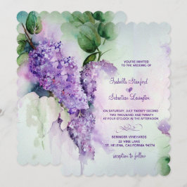 Elegant Lilac Flowers bröllopsinbjudningar Inbjudningar