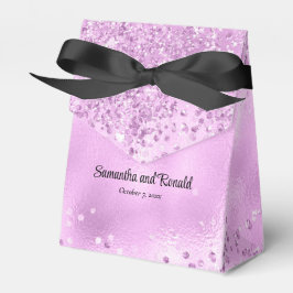 Elegant Lilac Glitter & Foil Bröllop Presentaskar