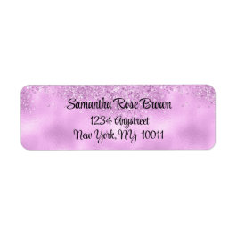 Elegant Lilac Glitter & Foil Return-adressetikett Returadress Etikett